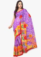 Silk Bazar Purple Printed Saree