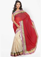 Silk Bazar Red Embroidered Saree