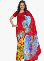 Silk Bazar Red Printed Saree