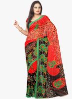 Silk Bazar Red Printed Saree