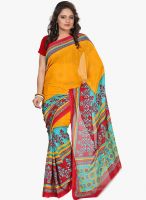 Silk Bazar Yellow Printed Saree