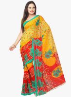 Silk Bazar Yellow Printed Saree