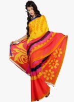 Silk Bazar Yellow Printed Saree