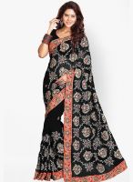 Sourbh Sarees Black Embroidered Saree