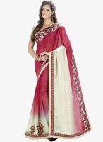 Sourbh Sarees Red Embroidered Saree