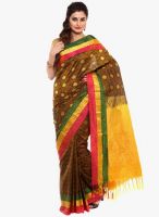 Sudarshan Silk Brown Printed Saree