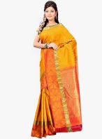 Sudarshan Silk Orange Printed Saree