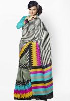Sudarshan Silk Silk Blend White Saree