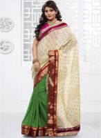 Touch Trends Embellished Off White Saree