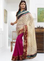 Touch Trends Embellished Off White Saree