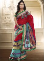 Touch Trends Embellished Red Saree