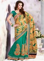 Touch Trends Green Embellished Saree