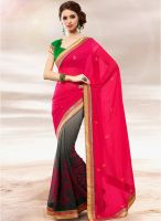 Touch Trends Magenta Embroidered Saree