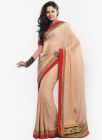 Touch Trends Peach Embroidered Saree