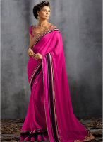 Touch Trends Pink Embellished Saree