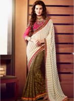 Touch Trends White Sarees