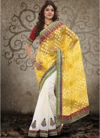 Touch Trends Yellow Embroidered Saree