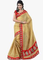 Triveni Sarees Beige Border Work Festive Saree