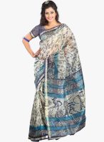 Triveni Sarees Beige Printed Saree