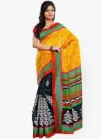 Triveni Sarees Black Printed Saree