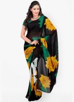 Triveni Sarees Black Printed Saree