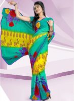 Triveni Sarees Green Color Faux Georgette Casual Saree