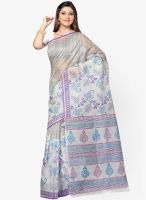 Triveni Sarees Off White Printed Saree