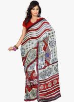 Triveni Sarees Off White Printed Saree
