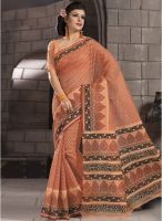 Triveni Sarees Orange Printed Saree