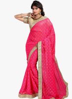 Triveni Sarees Pink Embroidered Saree