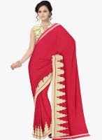 Triveni Sarees Red Printed Saree