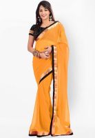 Triveni Sarees Yellow Embroidered Saree