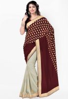 Vaamsi Brown Embroidered Saree