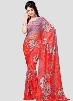 Vaamsi Red Printed Saree
