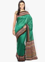 Vaishali Green Printed Silk Blend Saree
