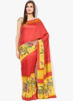 Vaishali Pink Printed Silk Blend Saree