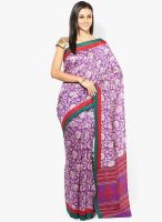 Vaishali Purple Printed Silk Blend Saree