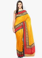 Vaishali Yellow Printed Silk Blend Saree