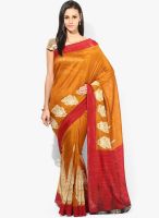 Vaishali Yellow Printed Silk Blend Saree