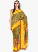 Vaishali Yellow Printed Silk Blend Saree