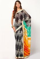 Vichitra Multicoloured Printed Georgette Saree
