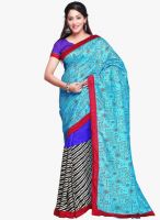 Vishal Aqua Blue Printed Saree