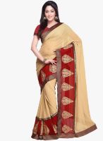 Vishal Beige Embroidered Saree