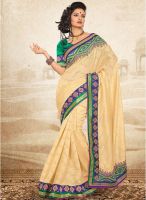 Xclusive Chhabra Cream Embroidered Saree