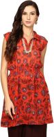 Yepme Casual Printed Women's Kurti(Orange)