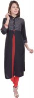 Crazora Casual Printed Women's Kurti(Black)