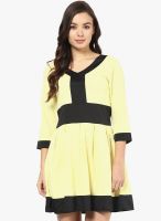 Abiti Bella Yellow Solid Skater Dress