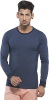 Alan Jones Solid Men's Round Neck Dark Blue T-Shirt