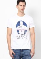 Arrow Sports White Round Neck T-Shirt