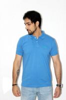 Austin Wood Solid Men's Polo Neck Blue T-Shirt